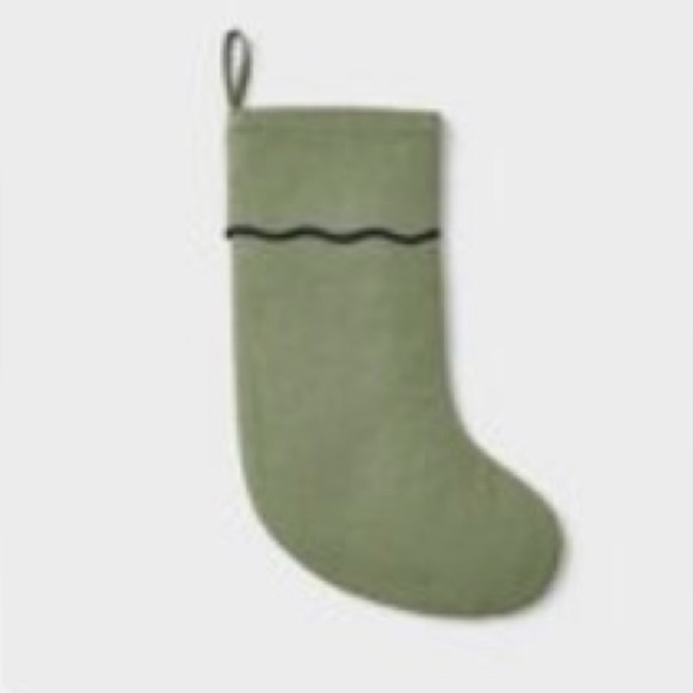 STUDIO MCGEE NEW scallop Christmas stocking -green